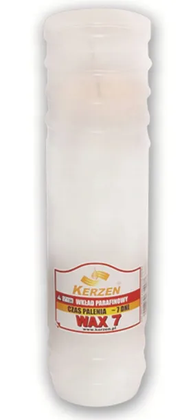 Wkłady do zniczy parafinowe 7 dni 168 h 24 szt KERZEN WAX 7