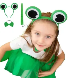 stroj-zabka-dla-dziecka-pluszowa-opaska-z-uszami-ogon-muszka