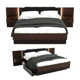 lozko-nowoczesne-z-szufladami-180x200-led-podwojne-ciemne-wenge-drewno