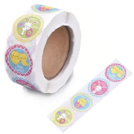 Zdjęcie produktu Naklejki Wielkanocne Święta Zając Kurczak Wielkanoc Scrapbooking2,5cm 50szt