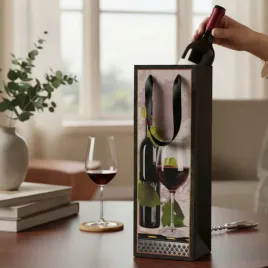 torebka-na-butelke-wino-alkohol-dekoracyjna-papierowa-zielona