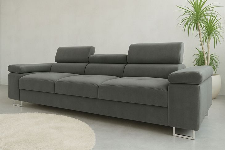 Kanapa 3 Osobowa ELIO 263x102 cm Z Funkcją Spania Wybór Kolorów Welurowych