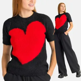 sweter-damski-z-dodatkiem-welny-krotki-rekaw-duzy-wzor-serce-czarny-l