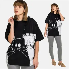 koszulka-t-shirt-bluzka-damski-krotki-rekaw-luzna-nadruk-koty-l-xl