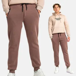 spodnie-meskie-dresowe-z-bawelna-joggery-gladkie-kieszenie-braz-3xl