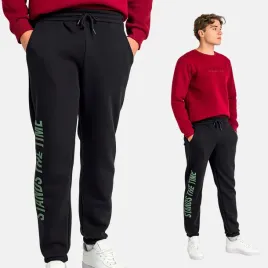 spodnie-meskie-dresowe-z-bawelna-joggery-z-kieszeniami-nadruk-czarne-2xl