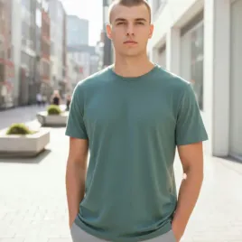 t-shirt-koszulka-meska-bawelniana-gladka-basic-ciemny-zielony-m