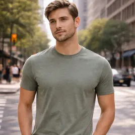 t-shirt-koszulka-bluzka-meska-bawelna-wiskoza-gladki-basic-khaki-2xl