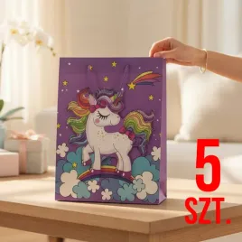 5-pak-torba-torebka-prezentowa-ozdobna-papierowa-jednorozec-zestaw