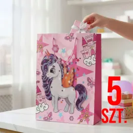 5-pak-torba-torebka-prezentowa-ozdobna-papierowa-jednorozec-zestaw