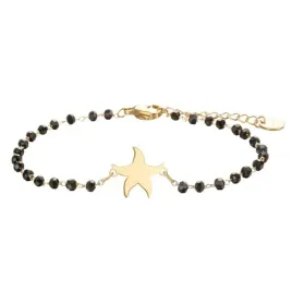 bransoletka-zlota-czarne-koralik-stal-chirurgiczna