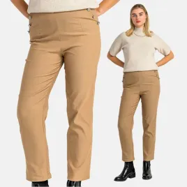 spodnie-damskie-z-wiskoza-ozdobne-guziki-kieszenie-7-8-eleganckie-braz-xl