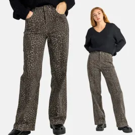 spodnie-damskie-szerokie-z-kieszeniami-zwierzecy-wzor-cetki-casual-braz-s