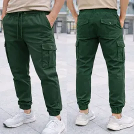 spodnie-joggery-meskie-bojowki-cargo-bawelniane-ciemnozielone-36
