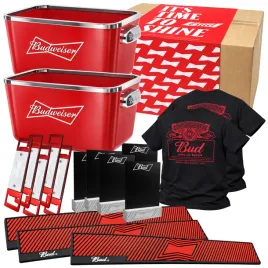 zestaw-budweiser-xxl-2x-cooler-ice-bucket-koszulki-maty-barowe-otwieracze