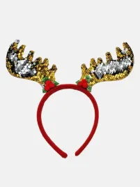 opaska-na-glowe-swiateczna-rogi-renifera-cekinowe-zlote-mikolajki-gwiazdka
