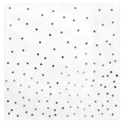 papierowe-serwetki-kropki-urodziny-20-szt-biale-rose-gold-rozowe-zloto