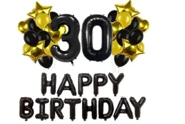 zestaw-balonow-czarne-zlote-30-trzydziestka-urodziny-gwiazda-balony-metalic