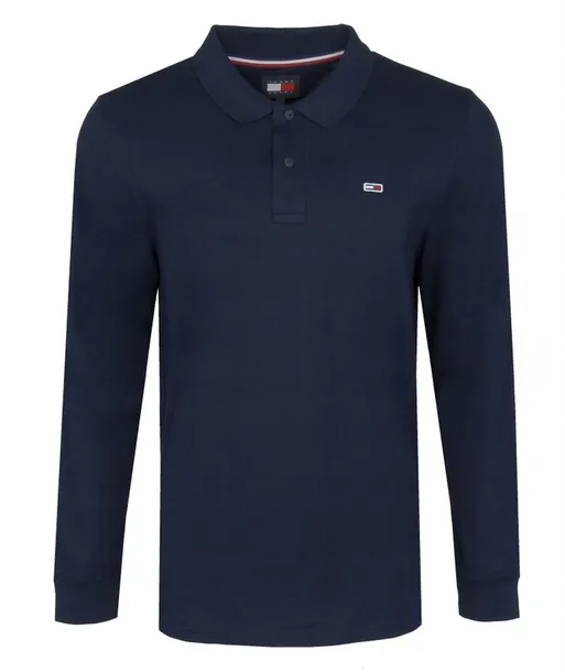 TOMMY JEANS polo męskie z długim rękawem, granatowe, XL