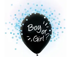 gender-reveal-czarne-balony-konfetti-boy-niebieski