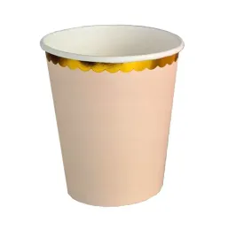 kubki-papierowe-kubeczki-urodzinowe-brzoskwiniowe-zlote-jednorazowe-eko