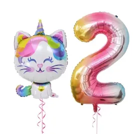 zestaw-balonow-2-drugie-urodziny-kotek-z-rogiem-jednorozec-kotorozec-cyfra
