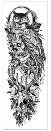 tatuaz-realistyczny-zmywalny-tymczasowy-rekaw-sowa