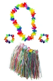 stroj-hawajski-spodniczka-bransoletki-naszyjnik-kolorowe-urodziny-party