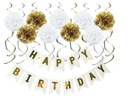 zestaw-urodzinowy-baner-bialy-happy-birthday-dekoracje-urodziny-hel-pompony