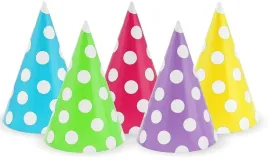 czapeczki-papierowe-kolorowe-groszki-urodziny-5-szt-przyjecie-party-z-gumka