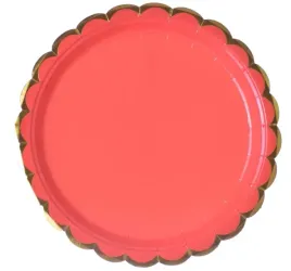 talerzyki-papierowe-urodzinowe-czerwono-zlote-18cm