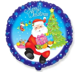 okragly-balon-foliowy-swiety-mikolaj-z-prezentami