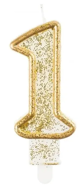 swieczka-urodzinowa-cyfra-1-brokat-zlota-na-tort-roczek-pierwsze-urodziny-stan-opakowania-oryginalne