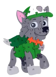 drewniane-puzzle-litery-cyfry-pies-zielony-bajka-psi-patrol-rocky