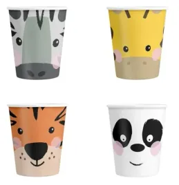 kubki-papierowe-zwierzeta-zoo-urodziny-roczek