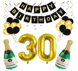 zestaw-balony-urodzinowe-szampan-30-trzydziestka-urodziny-zlote-czarne-hel