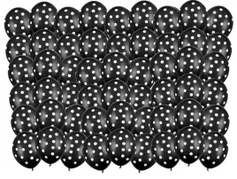 balony-czarne-biale-kropki-urodziny-party-50-szt-roczek-lateksowe-groszki