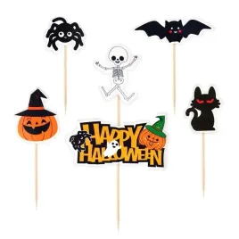 topper-toper-halloween-szkielet-kot-dynia-pajak-nietoperz-zestaw-5-szt