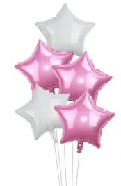 balony-foliowe-rozowe-biale-gwiazdy-45cm-5st-gwiazdki-zestaw-balonow-roczek
