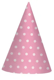 czapeczki-papierowe-urodzinowe-rozowe-kropeczki-groszki-urodziny-przyjecie