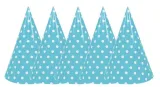 czapeczki-papierowe-urodzinowe-blekitne-kropeczki-stan-opakowania-oryginalne