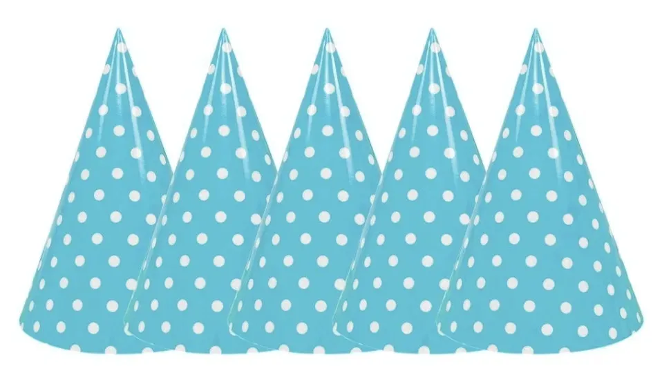czapeczki-papierowe-urodzinowe-blekitne-kropeczki