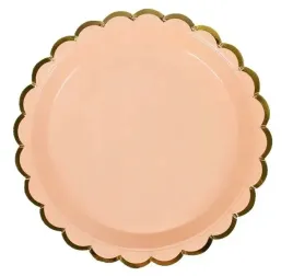 talerzyki-papierowe-urodzinowe-brzoskwiniowo-zlote-ekologiczne-jednorazowe