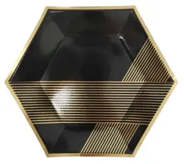 talerzyki-papierowe-czarne-zlote-paski-23-cm-urodziny-przyjecie-party