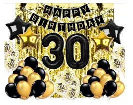 zestaw-balony-30-urodziny-trzydziestka-czarny-zloty-baner-kurtyna-konfetti