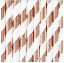 slomki-bio-rurki-papierowe-rozowe-zloto-paski