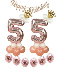 zestaw-balony-55-urodziny-piecdziesiate-rose-gold-rozowe-zloto-urodzinowe