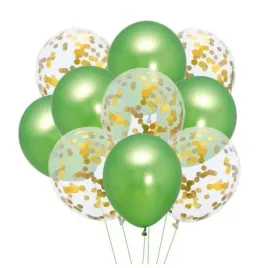 balony-urodzinowe-lateksowe-konfetti-zielone-party-zlote-na-hel-30cm-10-szt