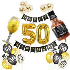 zestaw-balony-50-urodziny-piecdziesiatka-whisky-balonow-zlote-czarne-baner