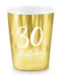kubki-papierowe-zlote-250-ml-6-szt-30-urodziny-trzydziestka-eko-kubeczki